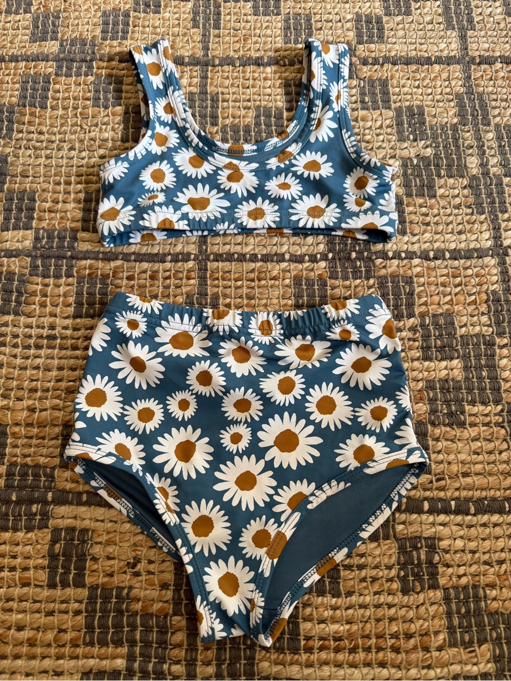 Alice + Ames Daisy Print High-Waist Bikini Set girls size 6